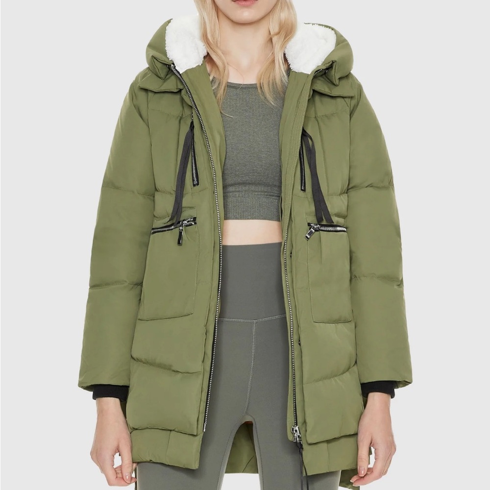 Stylish Olive Green Puffer Jacket